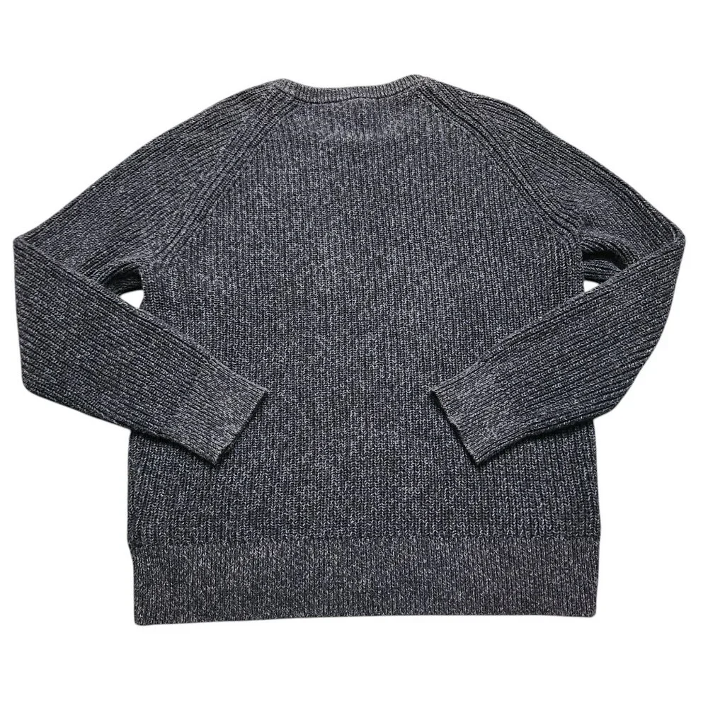 J Crew Sweater Mens L Blue Heritage Cable Knit Heavy Pullover Black Label Preppy